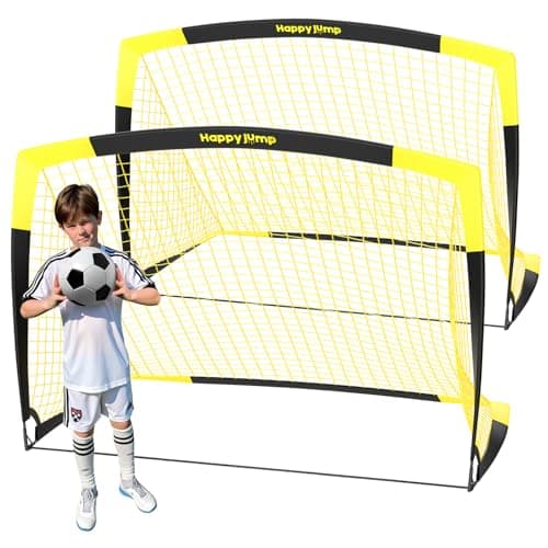 Happy Jump 7x5 FT & 5x3.6 FT Portable Soccer Goal for Youth Players Ages 6–14, Large-Frame Design Built for Long-Term Development, Easy Setup for Backyard, Park or School Training