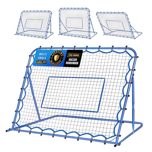 Winthai 4.8x3.7FT Soccer Baseball Rebounder Net, Quick-Switch Angle Soccer Pitchback Volleyball Training for Control, Passing Practice, Easy Setup Rebounder Gifts & Equipment for Kids,Teens & Adults