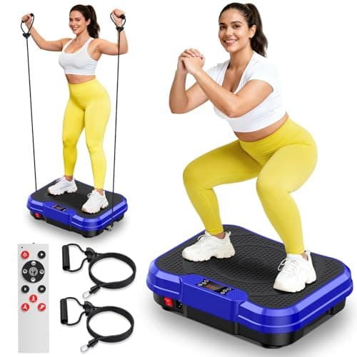 Vibration Plate Exercise Machine,Vibrating Platform for Lymphatic Drainage with 250 Speeds,500 lbs Weight Capacity,Vibrated Plates for Weight Loss,Workout Equipment(Blue-Standard Version)