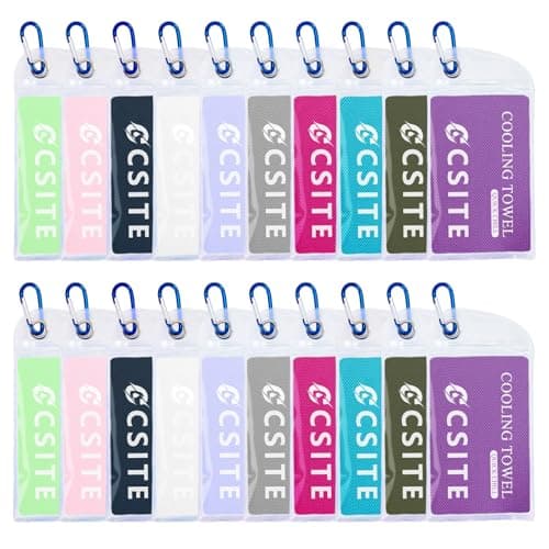 CSITE 20 Pack (47"x12") Cooling Towels for Neck and Face Bulk, Ice Towel for Hot Weather, Soft Breathable Chilly Gym Towels, Microfiber Towel for Work Out, Yoga, Running, Camping & More Activities