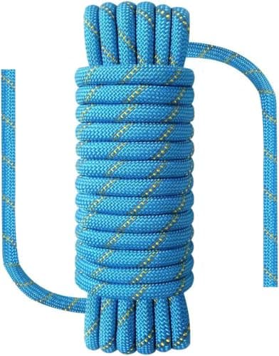 NorthPada 3/8 in (10mm) x 164 ft (50Meter) Static Nylon Heavy Duty Outdoor Climbing Rope for Knotting Practice, Arborist Tree Work, Marine Anchor Boat, Rappelling Emergency, Swing, Blue