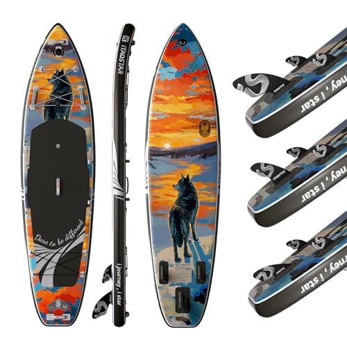 iTAOSTAR N26J 35" Extra Wide Inflatable Stand Up Paddle Board - The Ultimate Stable Inflatable SUP Board for Yoga & Fishing, Full Kit Included