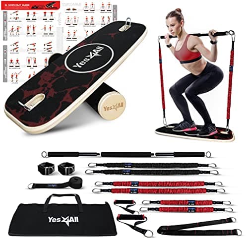 Yes4All Premium Surf Balance Board Trainer with Adjustable Stoppers for Improve Balance, Build Strength & Surf Trainer