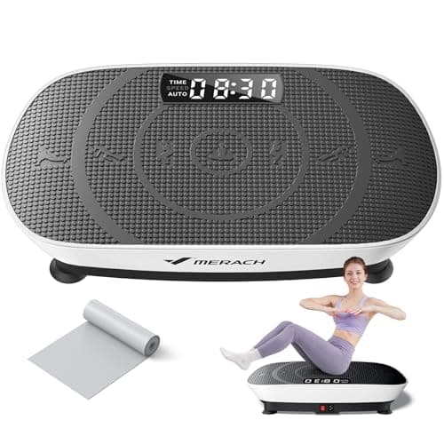 MERACH Vibration Plate Exercise Machine, Whole Body Workout Equipment for Women, Bluetooth and Silicone Pedal, Vibration Plate with Auto Mode, Vibrate Fitness Platform for Home