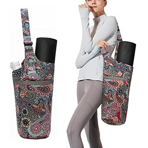 IwIeIaIrI Yoga Mat Bag for Women with Adjustable Shoulder Strap,Yoga Bag Mat Carrier with Large Size Pocket and Zipper Pocket Holder Fits Most Your Stuff,Yoga Accessories Gifts(Red)