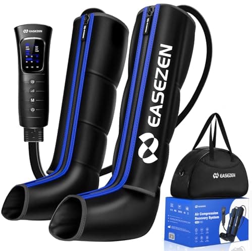 EaseZen Leg Compression Massager for Circulation and Pain Relief, Leg Recovery Compression System for Fast Recovery of Foot, Calf and Thigh, Relieve Edema, Reduce Muscle Fatigue