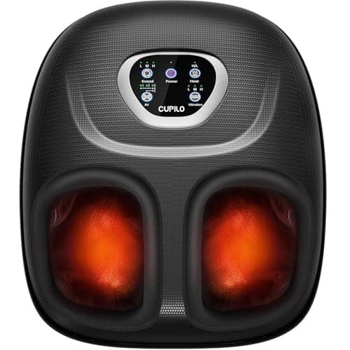 CuPiLo Foot Massager FSA Eligible HSA, 2026 Upgraded Mothers Day Gifts for Mom, Feet Massager with Heat for Plantar Fasciitis Relief, 5 Levels Compression & Vibration Massage for Neuropathy