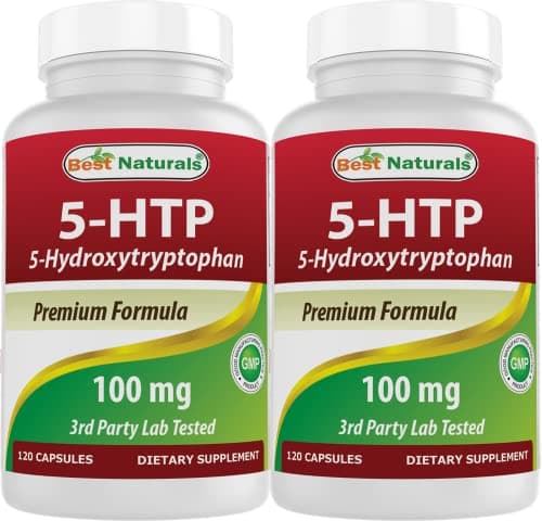 Best Naturals 2 Packs 5-HTP (5-hydroxytryptophan) 100 mg 120 Capsules