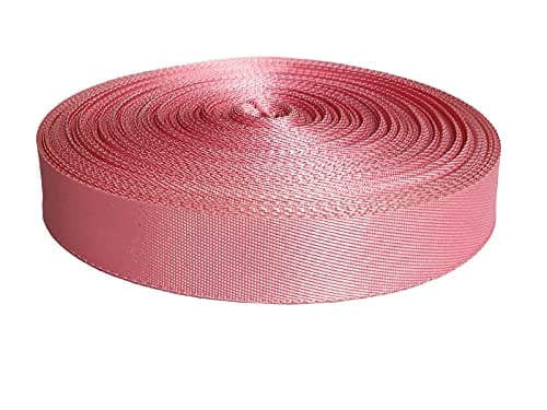 MONIDOOR Nylon Webbing 0.75 Inch 20 Yards Durable Flat Nylon Webbing Strap for Backpack,Cargo Strap,Pet Leash or Collar,Gardening,Craft (Pink,0.75 Inch,252026)