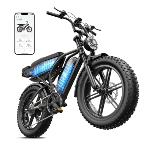 TST Electric Bike for Adults, 1500W Peak Motor Ebike with 48V 15Ah Dual Battery, 120 Miles Range New Upgrade Electric Bike, 20" Fat Tire E Bike with Rear Seat, 7 Speeds Black