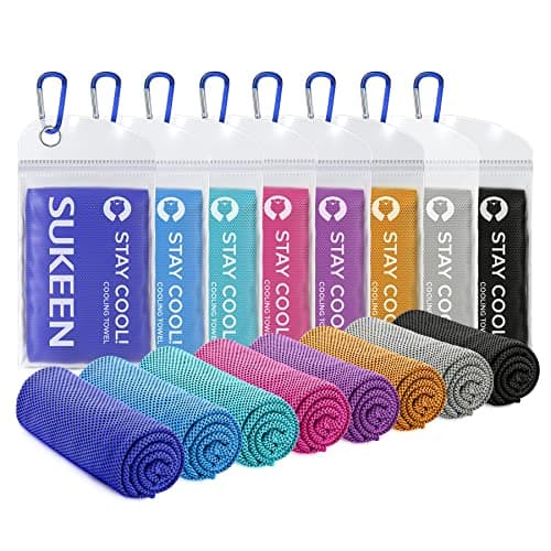 Sukeen Cooling Towels 8 Pack (40"x 12"), Cooling Towels for Neck and Face, Microfiber Breathable Towel for Hot Weather, Sweat Towel for Gym, Sport, Yoga, Golf, Workout, Camping, Running