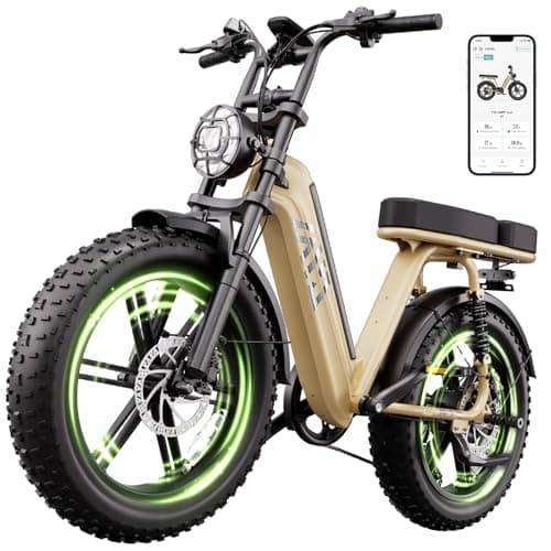 TST Electric Bike for Adults 1500W Peak 20" Fat Tire All-Terrain E-Bike 60 Miles 28MPH Electric Dirt Bike for Road Sand Mountain Snow - 48V 15AH Battery Safety Tested to UL 2849 Powered