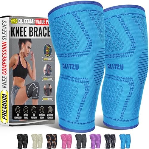 Knee Brace Men & Women, Knee Compression Sleeve Support Wrap Tendonitis L