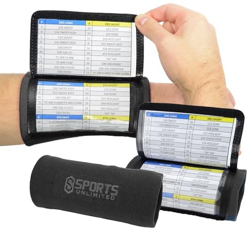 Sports Unlimited Youth Triple Wrist Coach, Football Wristbands for Plays, Baseball Wristbands, QB Arm Bands