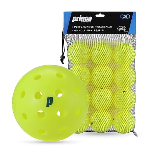 Prince - Outdoor Pickleball Balls 12 Pack, USAPA Approved, 40-Hole