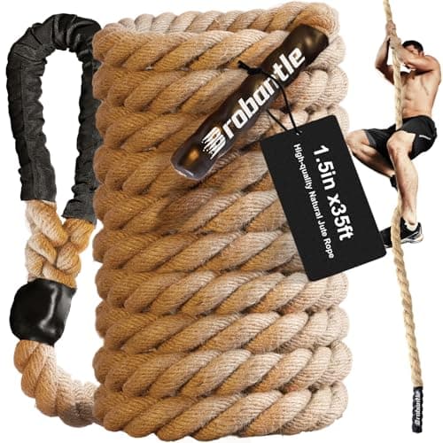 Brobantle Workout Fitness Climbing Rope 35ft, 1.5" Diameter Gym Climbing Rope for Strength Exercise Training for Adults Outdoor Indoor