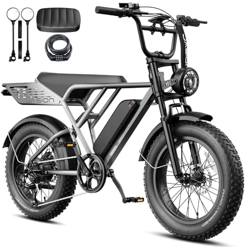 Jasion RetroVolt Pro Electric Bike for Adults, 3000W Peak Motor & 38 MPH & 90-Miles, 20'' X 4'' Fat Tire Electric Dirt Bike,1040WH Removable Battery, Hydraulic Brakes EBike