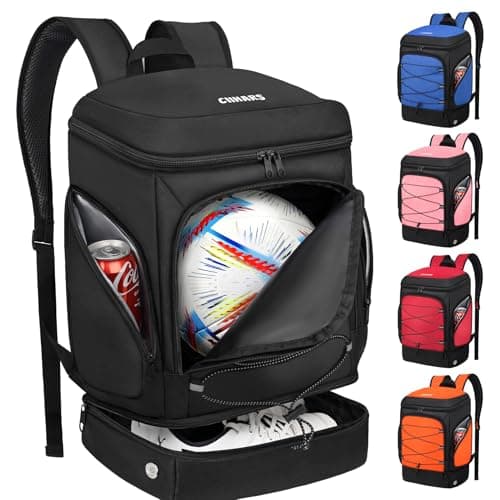 Ciihars Soccer Bag - Soccer Backpack with Ball Holder,Sport Equipment Bags gifts for soccer stuff Water resistant Includes Separate Cleat Fit Basketball Volleyball Football