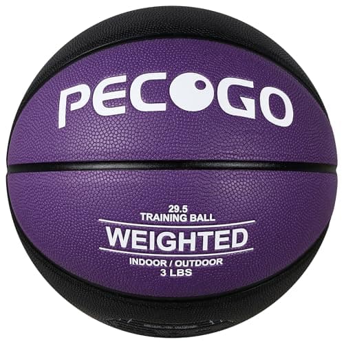 PECOGO Weighted Training Basketball 29.5" 2.2/3/3.3LBS Heavy Training Indoor Outdoor Basket Ball Quality PU Leather for Improving Handling Dribbling Passing and Rebounding Skill (3 LBS)