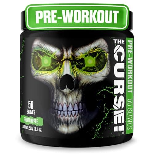 JNX SPORTS The Curse! Pre Workout Powder for Men & Women – 50 Servings, Green Apple Flavor – Caffeine, L Citrulline, Beta Alanine & Creatine for Explosive Energy, Strength, Pump & Focus