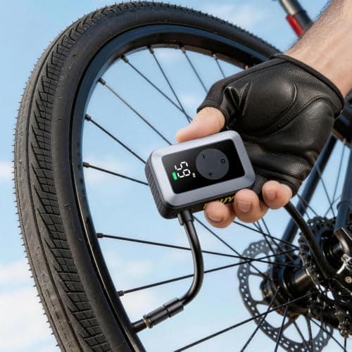 DSUY Mini Bike Tire Pump, 120PSI Electric Bicycle Pump with Digital Gauge