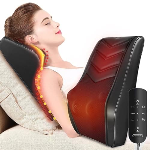 OMASSA Shiatsu Neck Massager with Heat, 3D Kneading Back Massage Pillow for Pain Relief, Massagers for Neck and Back, Shoulder, Leg, Gifts for Men Women Mom Dad, Stress Relax at Home Office and Car