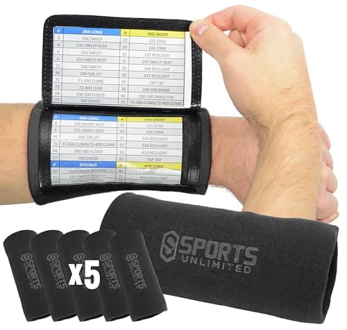 Sports Unlimited Youth Triple Wrist Coach, Football Wristbands for Plays, Baseball Wristbands, QB Arm Bands