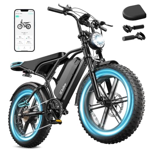 TST Electric Bike for Adults, 1500W Peak Motor Ebike with 48V 15Ah Battery, 60 Miles Range Electric Bicycle, 20" All-Terrain E Bike with Rear Seat 7 Speeds R002