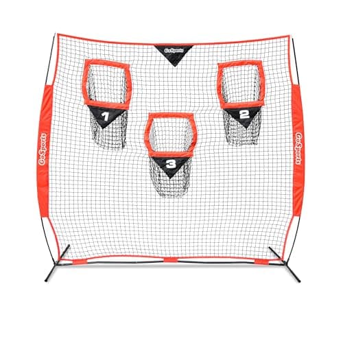 GoSports 8 x 8 ft Football Throwing Net - Red