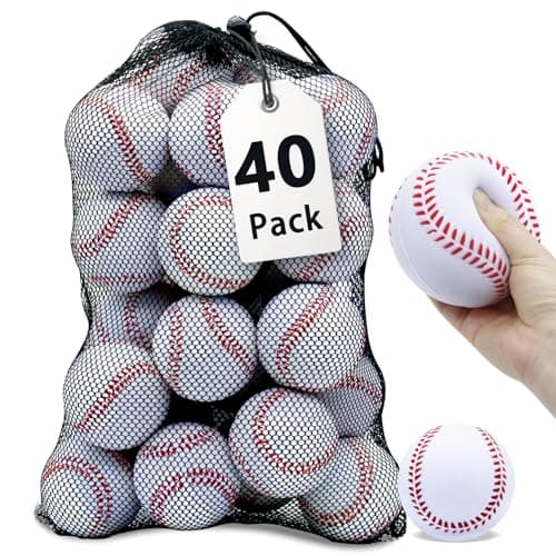 Magicorange Baseball,40 Pack Foam Baseballs Training Baseballs Unmarked Practice Baseball for Hitting, Soft Toss, Batting, Fielding(White)