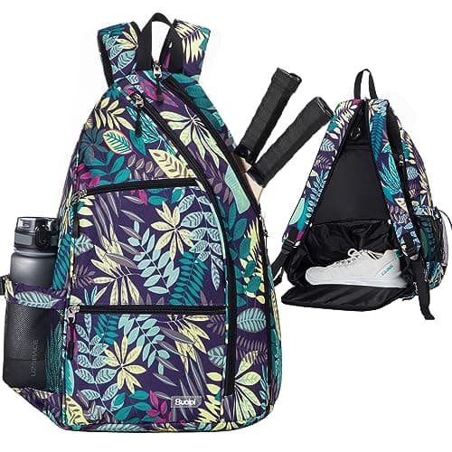Sucipi Pickleball Bag - Men's -Women's Pickleball Backpack, Adjustable Sling Bag w/Fence Hook/Large Capacity/Safety Pocket-Pink