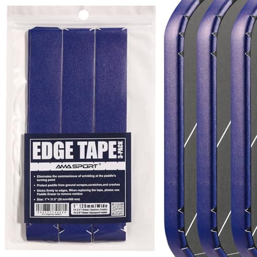 PICKLETECH Pickleball Paddle Protection Tape - Paddle Head Edge Guard - Racket Edge Protection Tape -Fit Perfectly Curved Edge -No Wrinkling Navy Blue