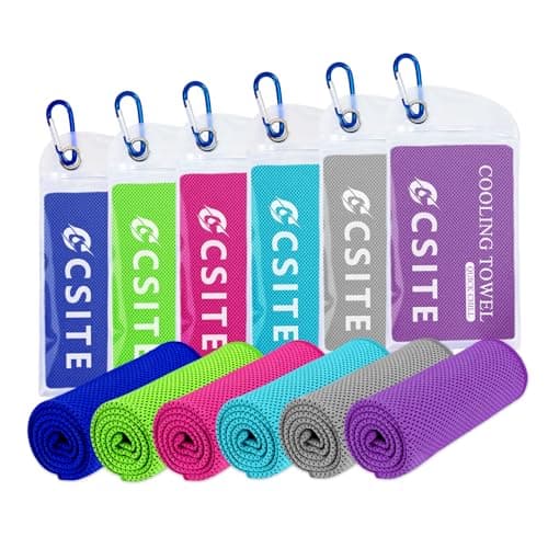 CSITE 6 Pack Cooling Towels (47"x12") for Neck and Face, Ice Towel for Hot Weather, Soft Breathable Chilly Gym Towels, Microfiber Towel for Work Out, Yoga, Running, Camping & More Activities