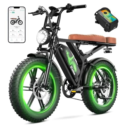 SISIGAD Electric Bike for Adults, 1500W Peak Motor 28 MPH 60-100 Miles Fat Tire Ebike with 48V 15Ah/30Ah Removable Battery 20" Fat Tire E Bike, Full Suspension and 7-Speed,UL 2849 Certification