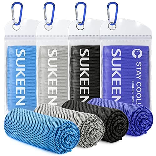 Sukeen 4 Pack Cooling Towels (40"x12"), Cooling Neck Wraps, Ice Towel, Soft Breathable Chilly Towel,Microfiber Towel for Yoga,Sport,Running,Gym,Workout,Camping,Fitness,Workout & More Activities