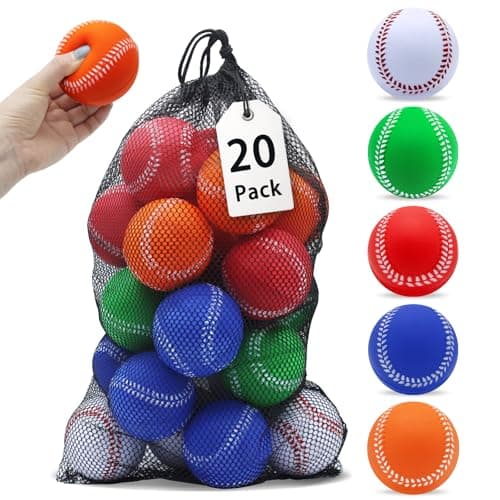 Magicorange Foam Baseballs, 20 Pack Practice Training Baseballs Unmarked Baseball Soft Toss, Batting, Fielding, Hitting, Pitching (Colorful)