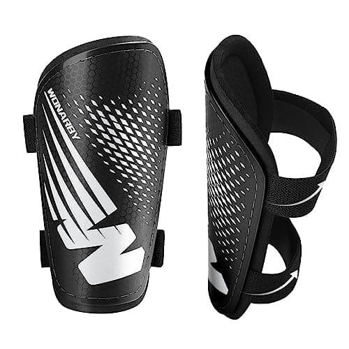 Shin Guards Soccer Youth Kids - Shin Guard for Boys Girls Teenagers 2-18 Years Old - Football Shin Pads Protection Equipment with Adjustable Straps - Black, M