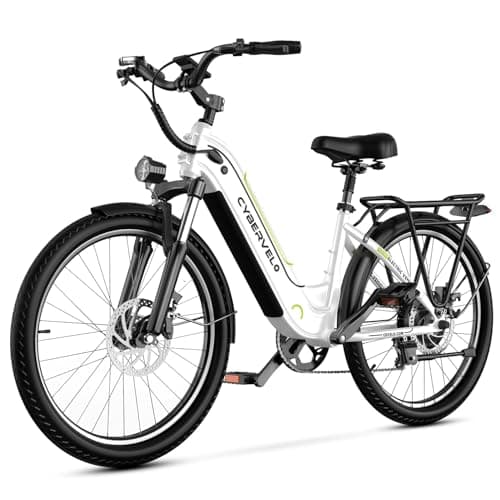 Cybervelo 1000W Peak Electric Bike for Adults,up 80 Miles Removable Battery Ebike, 26" Electric E Bike with 7-Speed,Adult Electric Bicycles for Commute Beach Snow Womens/Man All Terrain
