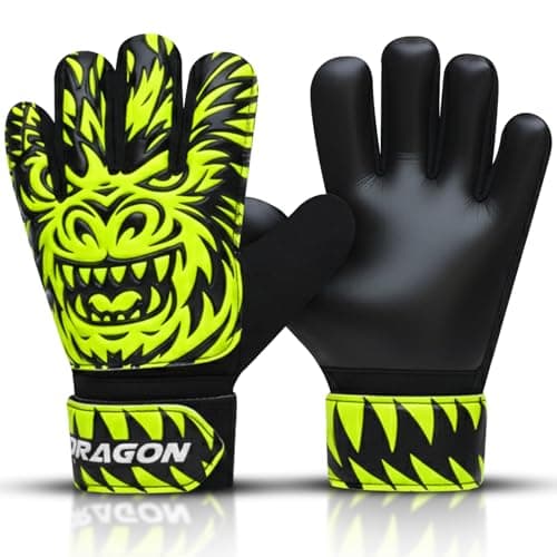 Kids Soccer Goalie Gloves – Youth Goalkeeper Gloves with Strong Grip & Protection, Durable Latex Palms, Breathable & Comfortable Fit for Boys & Girls, Training & Match Goalie Gear (Yellow, 4)