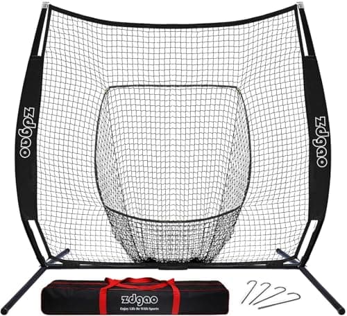 7×7ft Baseball Softball Practice Net- Portable Baseball Net for Batting, Hitting, Pitching Come with Carry Bag, Training for Players of Any Skill Level - Easy Assembly