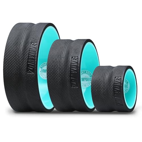 Zomyove 3 Pack Back Roller- Yoga Wheel for Back Pain Reliefn & Stretching, Back Wheel for Deep Tissue Massage, Foam Roller for Physical Therapy & Exercise | Blue