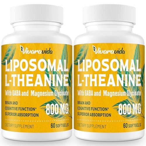 Vivaravida L-Theanine 800mg Supplement with GABA and Magnesium Glycinate - Natural Compound, Sleep and Relaxation (120 Softgels)