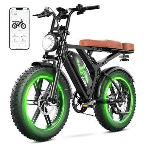 SISIGAD Electric Bike for Adults, 1500W Peak Motor 28 MPH 60-100 Miles Fat Tire Ebike with 48V 15Ah/30Ah Removable Battery 20" Fat Tire E Bike, Full Suspension and 7-Speed,UL 2849 Certification