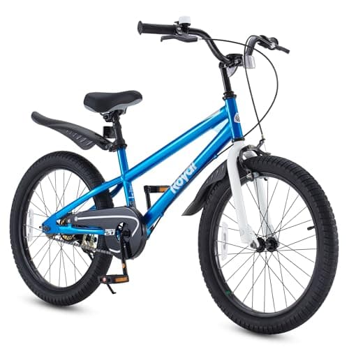 RoyalBaby Freestyle Kids Bike 20 Inch Wheel Bicycle Teens BMX with Dual Hand Brakes Kickstand Boys Girls Ages 6-10 Years, Blue