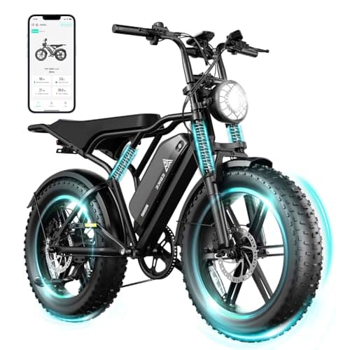 TST Electric Bike for Adults, 1500W Peak Brushless Motor 80 Miles Fat Tire E Bike with 48V 15Ah Removable Battery 20" Electric Bike Dual Suspension and Rear Seat Black