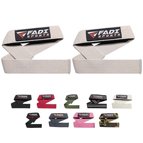 Fadi Sports Lifting Wrist Straps for Weightlifting, Bodybuilding, Powerlifting & Deadlifts – 24 Inch Cotton Straps with Padded Neoprene for Strength Training & Grip Support (Blush Pink)