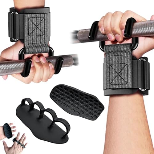 GPANDAG 330LB Weight Lifting Hooks and Lifting Grips for Men and Women(2 Pair), Heavy Duty Lifting Strap Gym Grip for Weightlifting, Deadlifts, Pull-Ups, Strength Training, Wrist Wraps Hook for Seniors