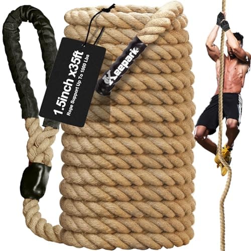 Climbing Rope, 1.5 Inch Diameter 35FT Length Gym Climbing Rope for Fitness & Strength Training, Workout Rope for Adults with Climbing Exercises & Home Workouts
