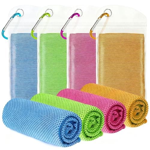 ExTowel Excellent 4 Pack Cooling Towels for Neck and Face(40"x12"), Cooling Neck Wraps, Ice Towel for Hot Weather, Soft Breathable Gym Towel, Cool Towel for Workout, Camping, Yoga, Sport, Running