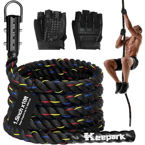 Brobantle Workout Fitness Climbing Rope 10ft, 1.5" Diameter Gym Climbing Rope for Strength Training,Exercise Climbing Rope for Adults Outdoor Indoor